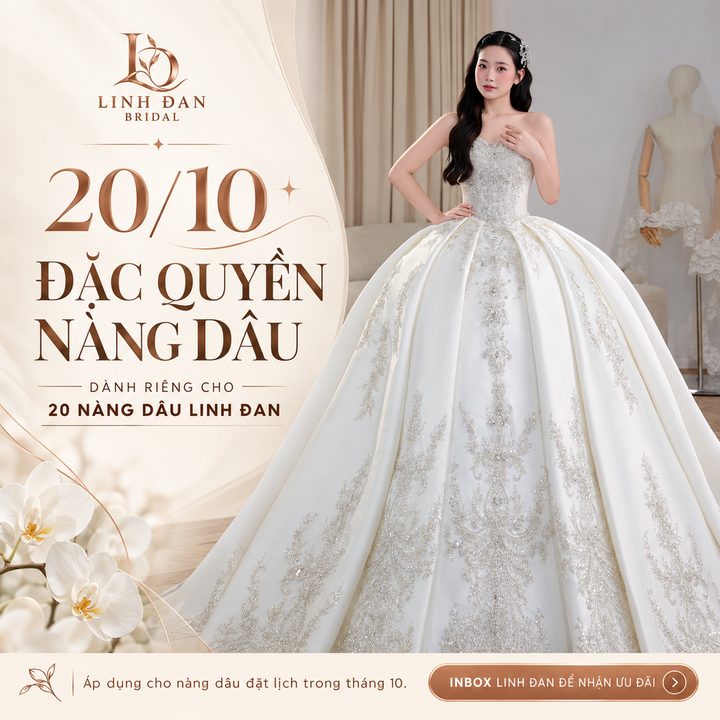 Váy Cưới Công Chúa A-Line Silk Trắng Tinh Khôi - ảnh 1